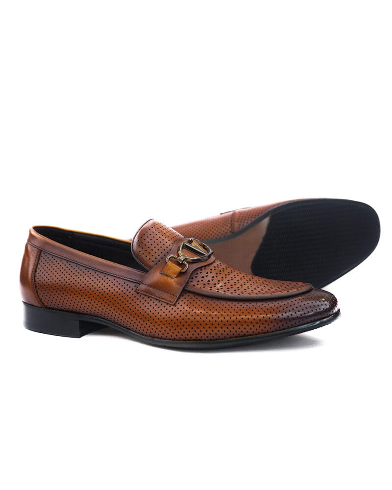 Perforated Buckled Slip - On Tan - Image 3