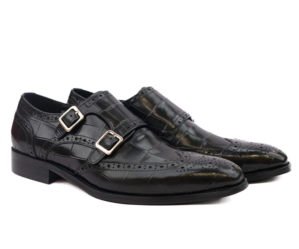 Double Monk Strap Black