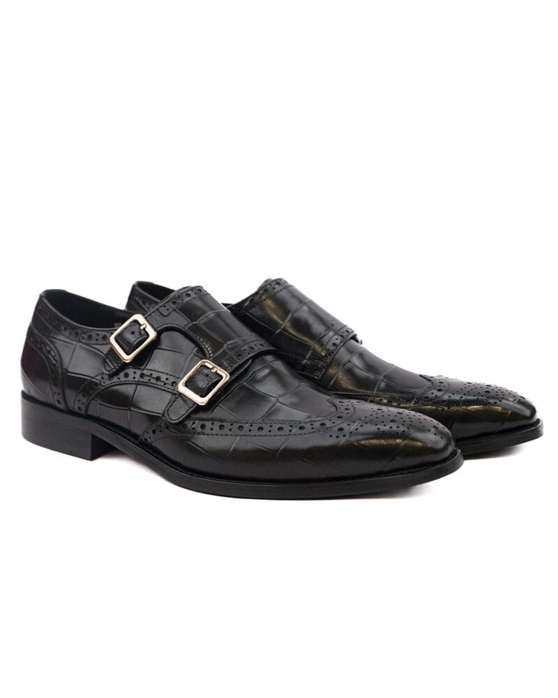 Double Monk Strap Black
