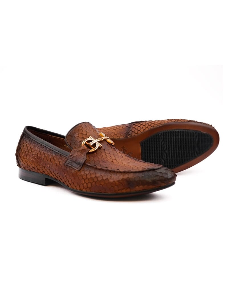 Hand-Made Ostrich Leather Slip-On Tan - Image 3