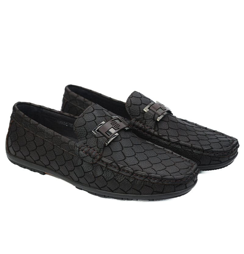 Hand Engraved Loafers Brown