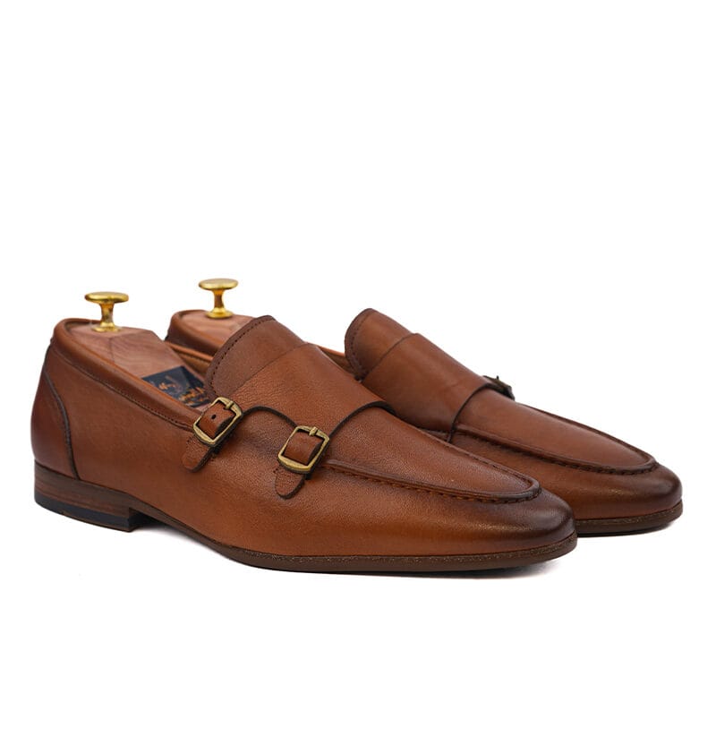 Double Monk Strap Tan