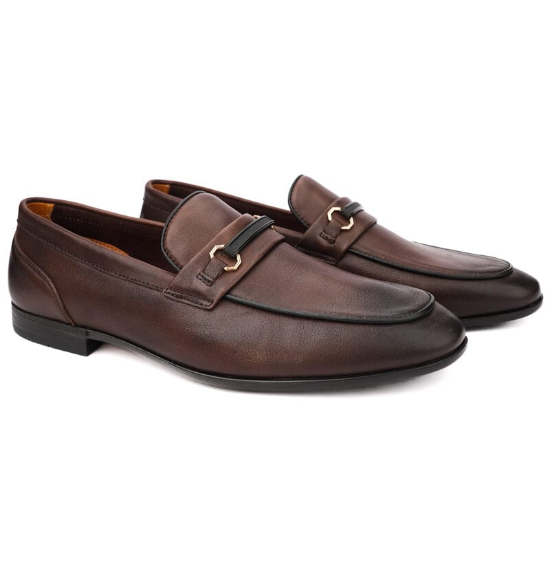 Pashmina Leather Penny Slip-On Brown