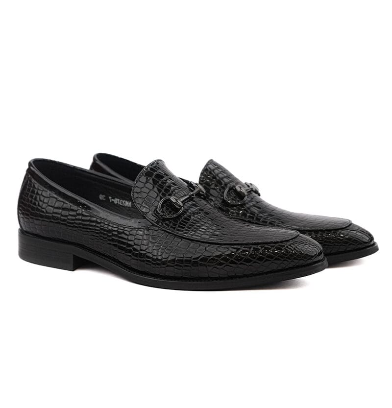 Patent Black Buckled Slip-On Black