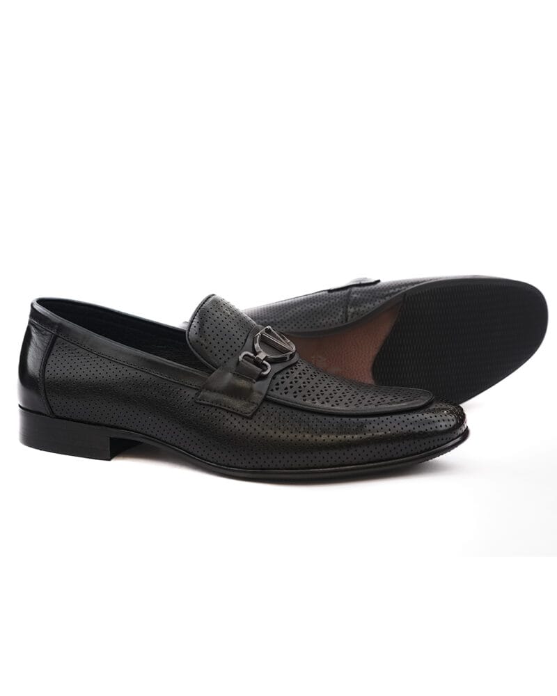Perforated Buckled Slip-On Black - Image 3