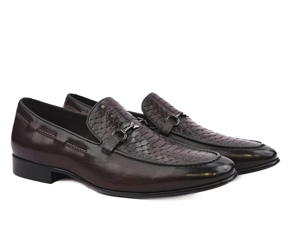 Hand Woven Buckled Slip-On Brown