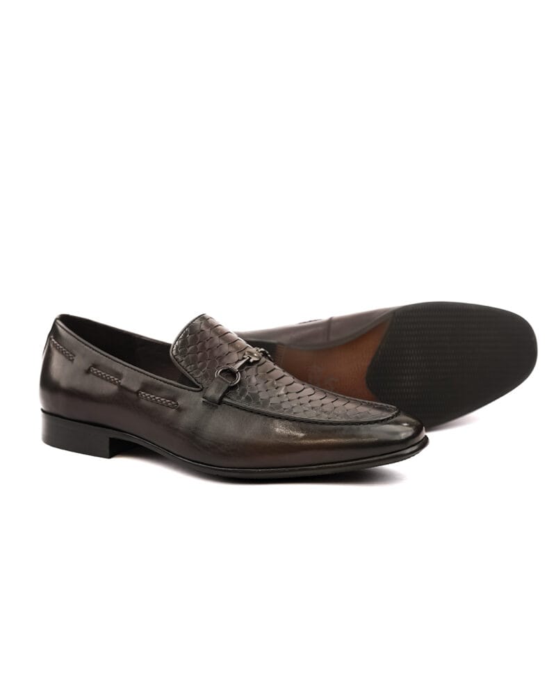 Hand Woven Buckled Slip-On Brown - Image 3