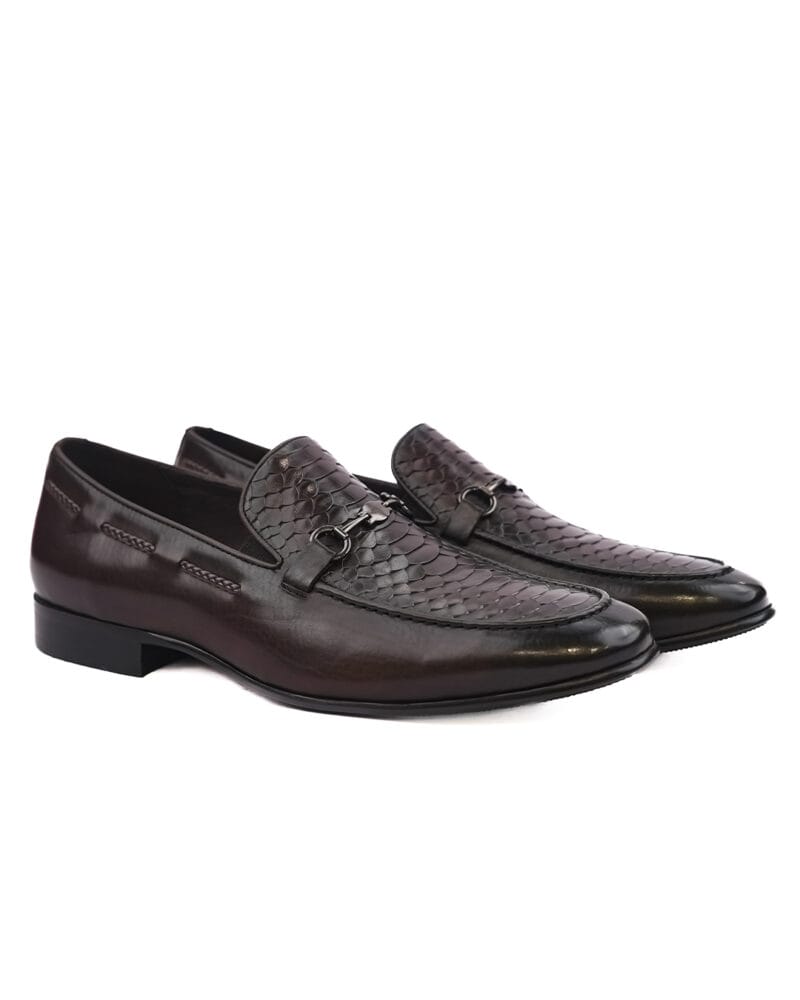 Hand Woven Buckled Slip-On Brown