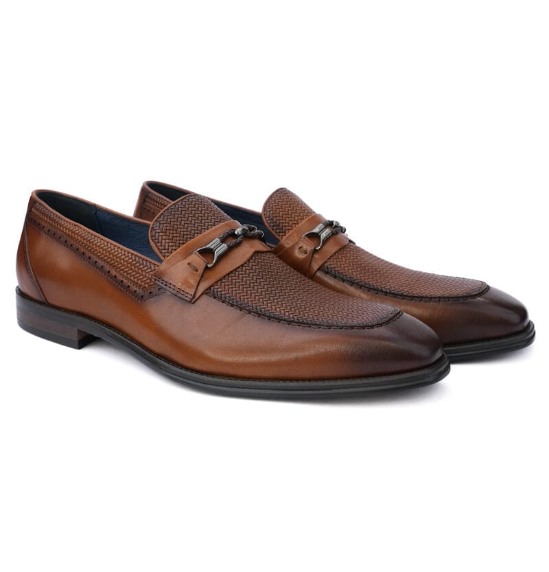 Hand Woven Leather Slip-On Tan