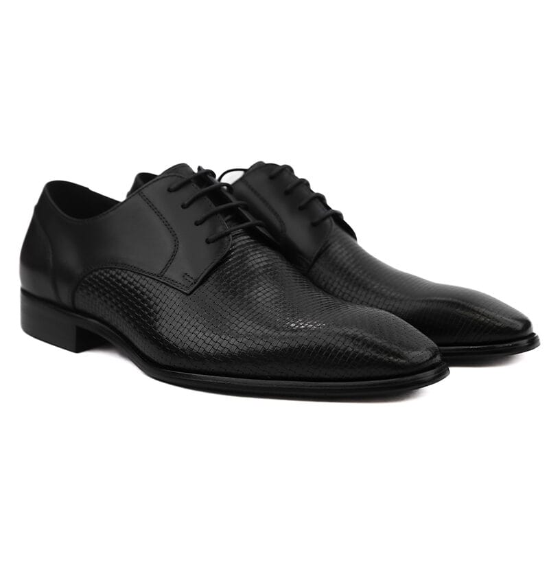 Laser Engraved  Lace-up Black