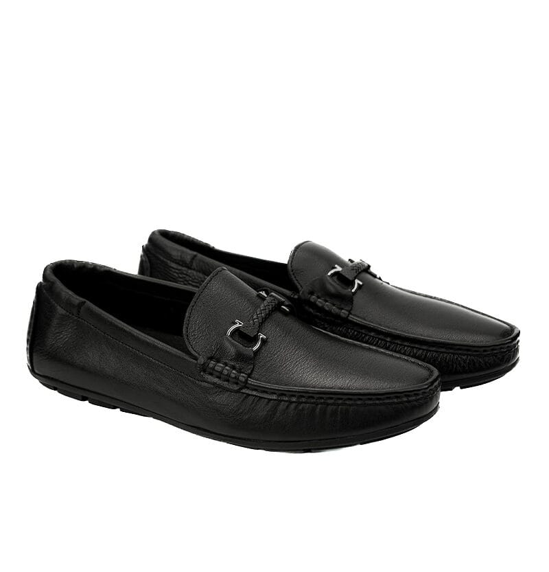 Pashmina Leather Slip-On Black